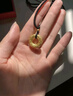 中國黃金（CHINA GOLD）足金吊墜男女款花絲鏤空平安扣項(xiàng)鏈紅繩掛墜情人節(jié)生日禮物送女友 平安扣吊墜+福字金珠【紅繩】約1.55g 曬單實(shí)拍圖