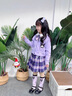 G.DUCKKIDS女童套裝春秋季2025新款衣服兒童小女孩洋氣秋裝jk學(xué)院風(fēng)套裝裙子 紫色三件套 130 cm 曬單實(shí)拍圖