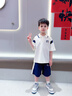 小豬班納男童套裝2025夏季新款polo衫撞色翻領短袖短褲親膚透氣時髦童裝 【清涼透氣運動系套裝】01 160 曬單實拍圖