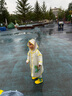 牧萌兒童雨衣男童女童防水全身雨披幼兒園小學(xué)生雨具 黃色小恐龍 S 曬單實(shí)拍圖