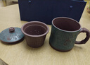 洛湘宜興紫砂杯男士辦公杯純手工百福茶杯原礦老紫泥茶水分離長(zhǎng)輩送禮 百福套杯（原礦老紫泥-約420cc） 曬單實(shí)拍圖