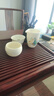 金鑲玉 功夫茶具整套裝羊脂玉白瓷蓋碗茶杯陶瓷泡茶禮品盒高檔 青山綠水 曬單實(shí)拍圖