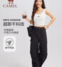 駱駝（CAMEL）速干防曬運動褲男女款寬松傘兵工裝褲 C24CR1L7658A 幻影黑 S 曬單實拍圖