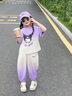 G.DUCKKIDS女童套裝衣服短袖夏裝2025新款女寶寶洋氣時髦兒童夏季兩件庫洛米 CCTZ-628【紫色套裝】 130 cm 曬單實拍圖