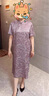 皮爾卡丹（pierre cardin）奶奶夏裝中長款真絲連衣裙中老年人女媽媽大碼桑蠶絲過膝洋氣裙子 紅色. 旗艦 L 建議80-100斤 曬單實(shí)拍圖