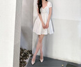 Lily Wei【白玉印紗】尖頭時(shí)尚鏤空網(wǎng)面涼鞋女夏舒適一腳蹬高跟鞋 米色【跟高10cm】 36 曬單實(shí)拍圖