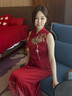 枝己紅色新中式旗袍訂婚禮服2025新款婚紗新娘主紗敬酒服秀禾服婚服 赤金良緣 S 曬單實(shí)拍圖