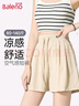 班尼路（Baleno）100%純棉短褲女2025年夏季新款外出游玩高腰寬松闊腿褲百搭三分褲 曬單實(shí)拍圖