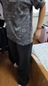 真維斯（Jeanswest）黑灰色高腰闊腿牛仔褲女夏季2025新款寬松顯瘦垂感直筒褲 黑灰加長 【推薦身高165以上】 L 曬單實拍圖