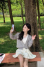SNYDER WEAR假兩件針織開衫女秋季女裝2025新款高端氣質(zhì)毛衣外搭長袖上衣女款 灰色 薄款 S 建議80-95斤 曬單實(shí)拍圖