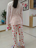笛莎（DEESHA）童裝兒童家居服中大童女孩睡衣兒童空調(diào)服 愛心果花粉 160 曬單實(shí)拍圖