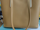 紅谷包包女包新款潮流牛皮單肩包手提包通勤大容量托特生日禮物 淺棕 曬單實(shí)拍圖