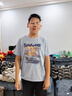 真維斯（Jeanswest）冰絲t恤男短袖夏季冰感運動(dòng)速干衣服青年男士絲光棉寬松大碼半袖 淺藍色(金色漣漪) 2XL (185) (體重155-180斤) 曬單實(shí)拍圖