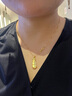 老廟銀項鏈女配吊墜素鏈O字鏈生日禮物送女友老婆 黃金色O字素鏈 45cm 曬單實拍圖