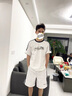 輕依縵斜紋運動(dòng)短褲男夏季潮牌青少年跑步籃球休閑五分中褲潮流2025新款 白灰色 XL 曬單實(shí)拍圖