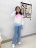 小豬彼特女童牛仔褲春秋款2025新款兒童秋裝秋季直筒大童秋冬加絨闊腿褲子 13068藍(lán)色 140 cm 曬單實拍圖
