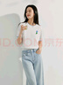 茵曼（INMAN）法式短袖針織衫2025春季女裝新款立體花朵圓領(lǐng)寬松短T恤上衣 珍珠白 S 曬單實(shí)拍圖