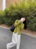 DGOV套裝慵懶風(fēng)針織衫女秋季2025新款外搭短款開衫女感寬松短款毛衣女 粉色 S 建議80-95斤 曬單實(shí)拍圖