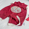 G. DUCKKIDS嬰兒衣服男寶寶夏季唐裝連體衣周歲禮服中式龍鳳呈祥包屁哈衣滿月 紅色爬服 66cm 曬單實拍圖