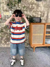 G.DUCKKIDS小黃鴨童裝親子裝三口母女裝兒童套裝夏季女童連衣裙全家福四口裝 紅藍(lán)字母T恤 175 L 曬單實拍圖