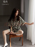 悅內2025新款睡衣女士夏季莫代爾短袖短褲家居服夏款大碼冰絲薄款套裝 83156優(yōu)雅黑 XL (170) 【體重120-140斤】 曬單實(shí)拍圖