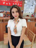予瑾 酒店賓館前臺(tái)收銀夏季服裝空姐制服美容師工作服員短袖襯衫OL職業(yè)裝女襯衣 白色短袖襯衫 M 曬單實(shí)拍圖