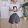 迪士尼（Disney）1-3-6歲男童夏季純棉舒適背心短袖套裝無袖夏裝潮服兒童炸街酷帥 白色套裝 100 建議2-3歲 曬單實(shí)拍圖