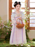 安妮優(yōu)兒女童漢服連衣裙中國(guó)風(fēng)兒童唐裝古風(fēng)超仙公主裙春夏款 紫色 160 曬單實(shí)拍圖