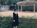 范思藍恩撞色領(lǐng)針織連衣裙女秋冬新款顯瘦收腰黑色高腰裙子14194 黑色 L 曬單實(shí)拍圖