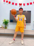 尼諾童兒童籃球服套裝湖人23號(hào)詹姆斯男小學(xué)生比賽運(yùn)動(dòng)籃球訓(xùn)練營(yíng)定制 湖人短袖黃色-23號(hào)詹姆斯 L碼（140-150CM 66-76斤） 曬單實(shí)拍圖