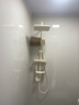 九牧王奶油白銅淋浴花灑全套裝恒溫浴室家用鋼琴增壓噴頭 四功能【奶白】恒溫 曬單實拍圖