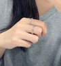 中國黃金（CHINA GOLD）足銀戒指情侶對戒男女款求婚戒指一對七夕情人節生日禮物送女朋友 戀愛(ài)頻率足銀戒指【女款】 曬單實(shí)拍圖