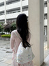 caibukaier包包女包帆布包2025新款單肩斜挎托特包實(shí)用生日禮物送女友老婆 米白色 高級感送女朋友高檔 曬單實(shí)拍圖