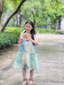 G.DUCKKIDS童裝女童連衣裙2025新款兒童裙子夏裝無(wú)袖A字裙波西米亞風(fēng)度假裙 藍綠色 120 建議110-120cm6-7歲cm 曬單實(shí)拍圖