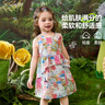 ASK JUNIOR森系嬰幼裙子純棉夏兒童油畫連衣裙無袖背心裙女童公主裙 100 曬單實(shí)拍圖