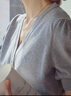 Olrain歐芮兒灰色v領(lǐng)針織衫女夏季2025新款高級(jí)別致通勤開(kāi)衫 淺灰色 M 曬單實(shí)拍圖