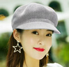 華琉衣新款夏天帽子女韓版百搭貝雷帽子出游遮陽防曬鴨舌帽子八角帽草帽 八角帽【灰色】 可調(diào)節(jié) 曬單實拍圖
