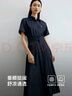 迪賽尼斯（DESIGNICE）【原色牛仔】2025夏季新款收腰原色天絲牛仔短袖連衣裙女 青金石藍 XL 曬單實拍圖