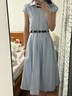 妙奕嘉連衣裙女士裙子女夏季2025年新款夏天新品高檔長(zhǎng)裙小個(gè)子顯瘦女裙 藍(lán)色格紋襯衫連衣裙【配腰帶】 M 【建議85-100斤】 曬單實(shí)拍圖