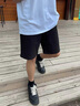 名創(chuàng)優(yōu)品（MINISO）短褲夏季男純棉運(yùn)動(dòng)港風(fēng)復(fù)古韓版休閑褲時(shí)尚潮流夏季男士五分褲潮 卡其(m咖色質(zhì)感褲前左下標(biāo)) M /170(30天質(zhì)量問題全額退) 曬單實(shí)拍圖