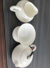 蓋碗茶具白瓷功夫茶具套裝簡約家用陶瓷茶杯茶具高白瓷泡茶三件套 豬油白5號蓋碗十件套有耳+玉蘭 曬單實拍圖
