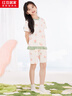 紅豆居家（Hodohome）兒童家居服女童A類(lèi)莫代爾涼感短袖短褲睡衣女孩小清新套裝300 160 曬單實(shí)拍圖