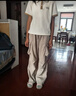 湯靈鼠女童夏季套裝新款洋氣女孩衣服初中女生短袖工裝褲兩件套夏裝時(shí)尚 咖色套裝【短袖+工裝褲】 160 （M）碼 【建議90-105斤】 曬單實(shí)拍圖