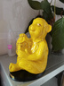 陶瓷生肖猴擺件招財(cái)風(fēng)水補(bǔ)角紅白黃色瓷猴擺設(shè)家居客廳裝飾吉祥物 款式二  黃瓷描金 曬單實(shí)拍圖