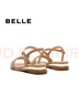 百麗（Belle）度假風(fēng)一字帶涼鞋女2025夏新商場(chǎng)同款水鉆面涼鞋3CQ36BL5 杏色 36 (230mm) 曬單實(shí)拍圖