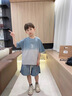 迪士尼寶寶男童夏裝套裝2025新款兒童中大童男孩漸變帥氣短袖兩件套夏季童裝 灰色 偏藍灰 130 建議120-130cm7-8歲cm 曬單實拍圖