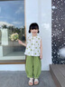 G.DUCKKIDS小黃鴨童裝兒童衣服女童套裝夏季2024新款小女孩飛袖山本褲兩件套 圓點娃娃衫套裝 120 (建議110cm  6-7歲左右)c 曬單實拍圖