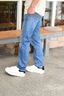Calvin KleinJeans【涼感】25春夏新款男士休閑通勤ck修身微彈牛仔褲4RAB725 ULN-牛仔淺藍(lán) 32 曬單實拍圖