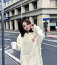 WYKZ品牌聯(lián)名衛(wèi)衣女寬松連帽2025新品潮牌情侶上衣服春秋長(zhǎng)袖T恤男女 024款白色 L (115-130斤) 曬單實(shí)拍圖