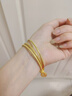 老廟黃金手鐲足金三生三世福牌金鐲子送媽媽老婆生日節日禮物 福牌56#：約12.1g 曬單實(shí)拍圖